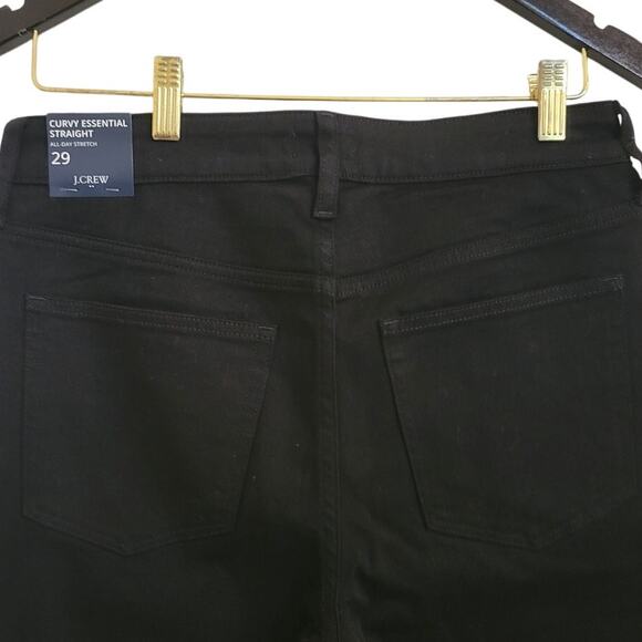 NWT J. Crew Curvy Essential Straight Black Jean In All-Day Stretch 29 - Picture 8 of 8